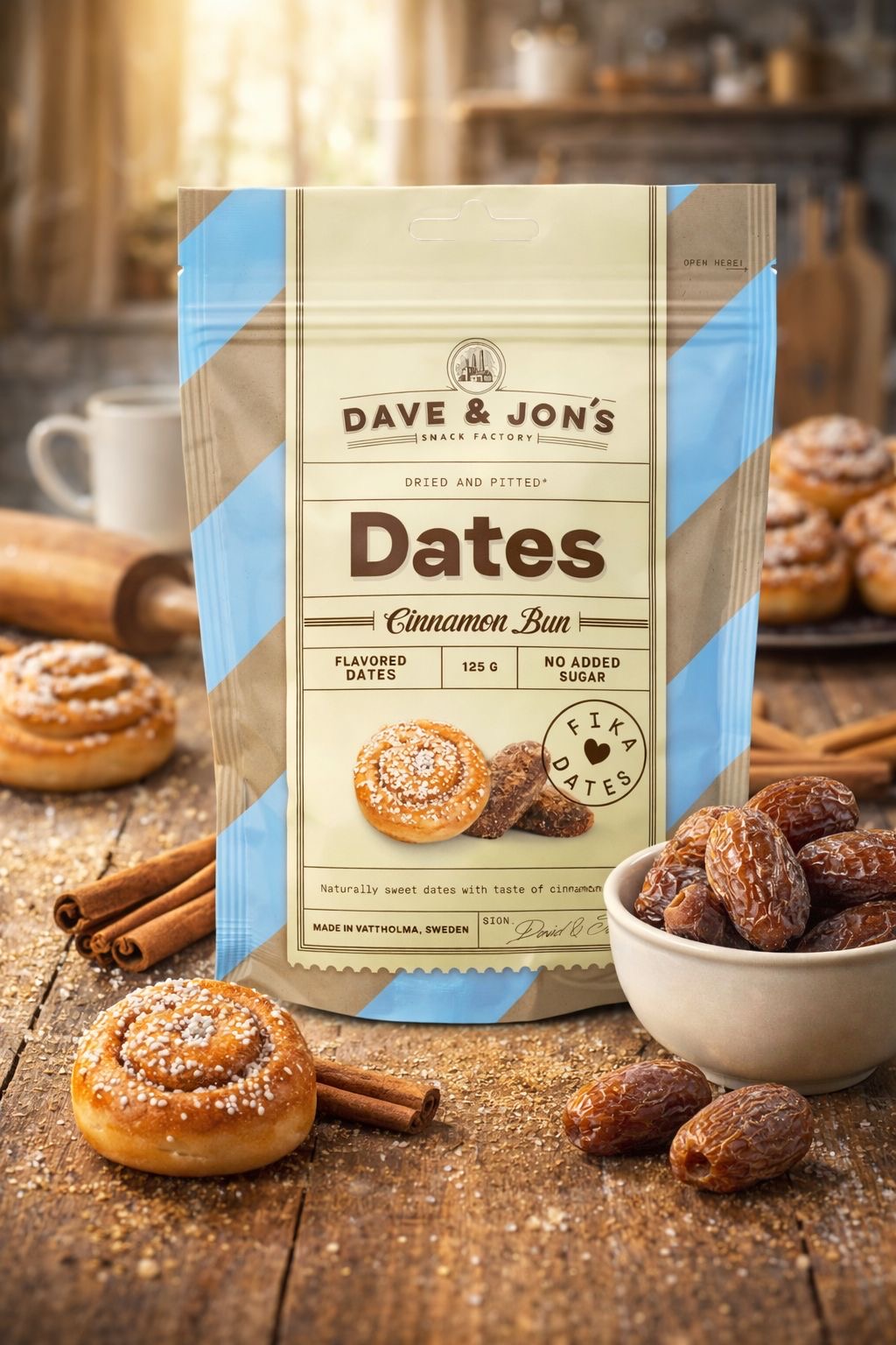 Dave & Jon`s Dates Cinnamon Bun 125 Gramm