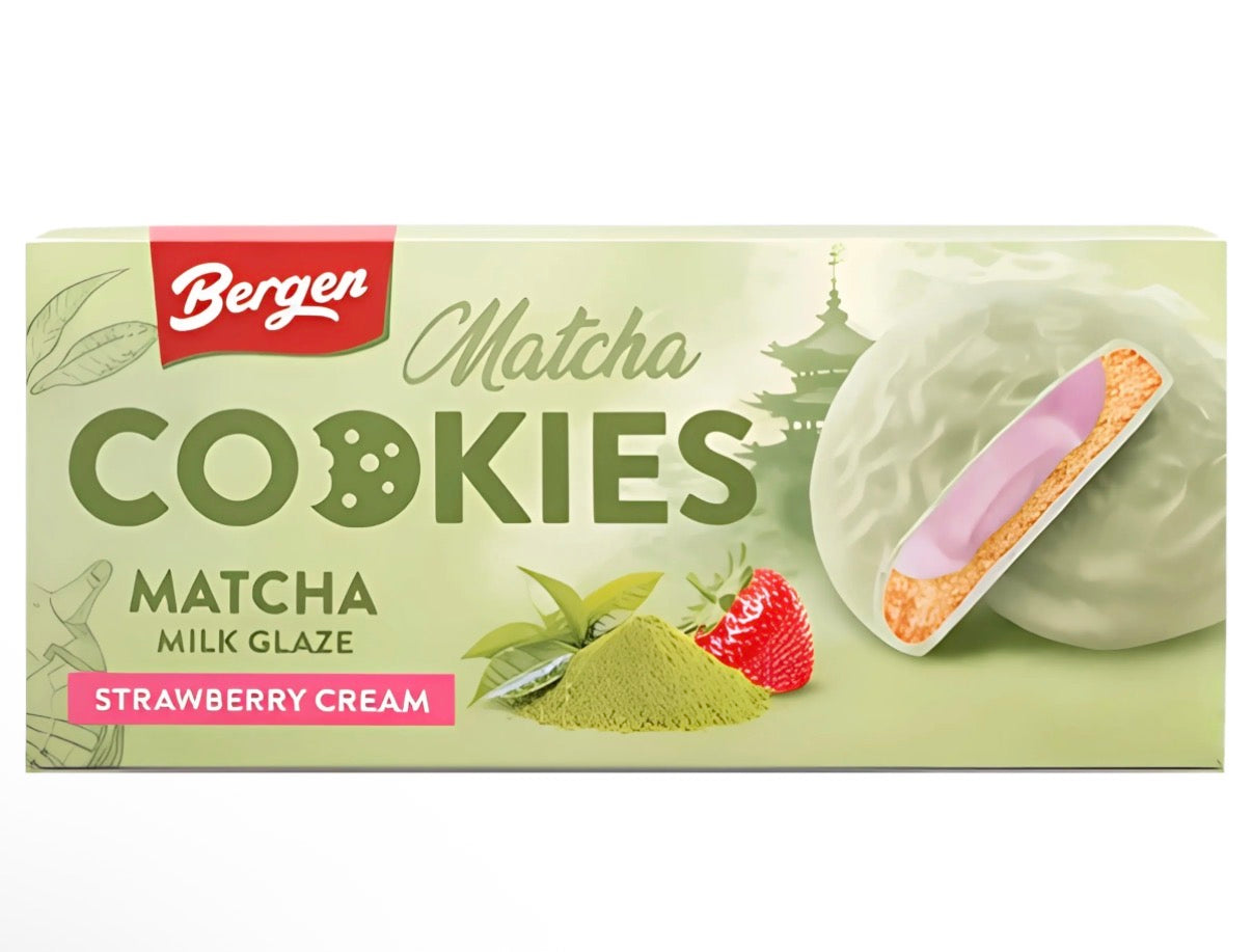 Bergen Cookies Matcha Milk Strawberry 96 Gramm