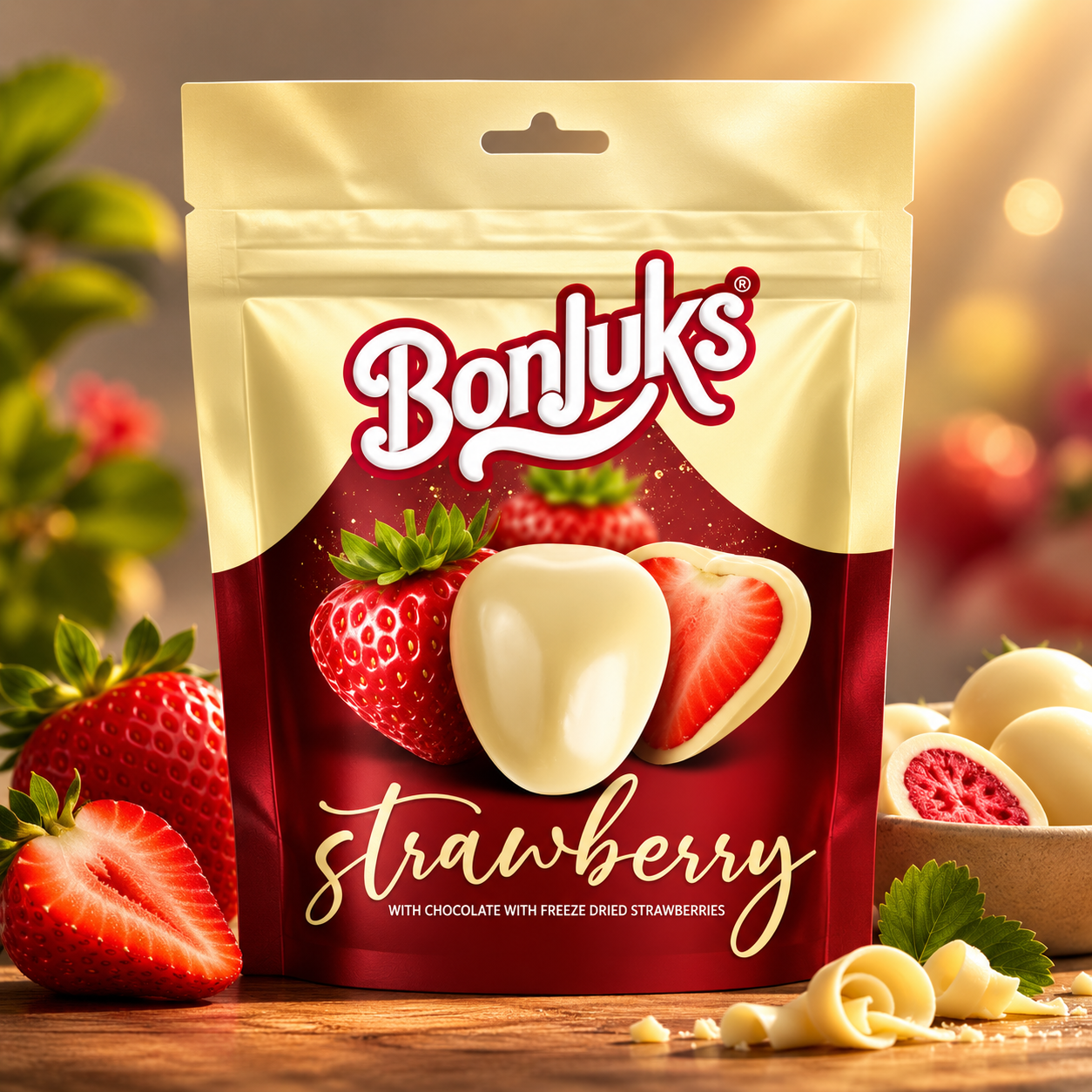 Bonjuks Freeze Dried Strawberry White 80g