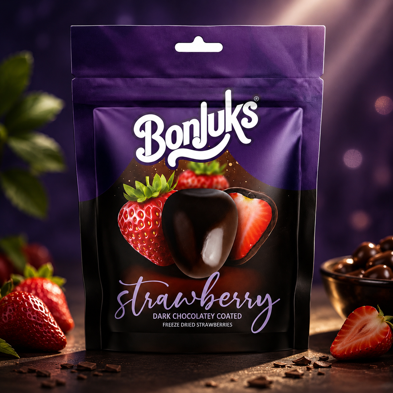 Bonjuks Freeze Dried Strawberry Dark 80g