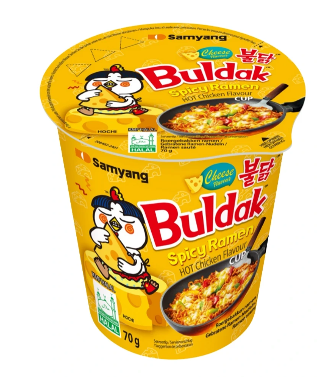 Samyang Buldak Cheese Hot Chicken Flavor CUP 70g - Instant Nudeln