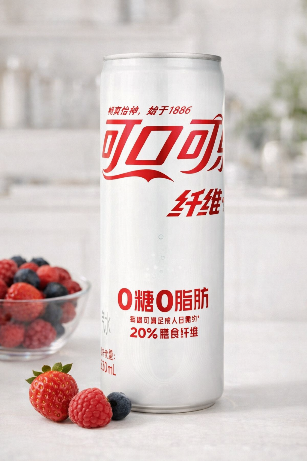 Coca Cola Fiber Plus White 330ml (China)
