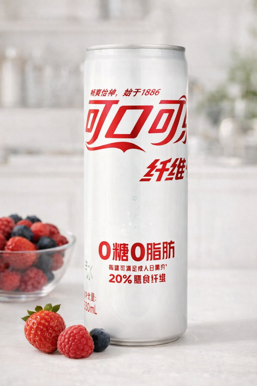 Coca Cola Fiber Plus White 330ml (China)