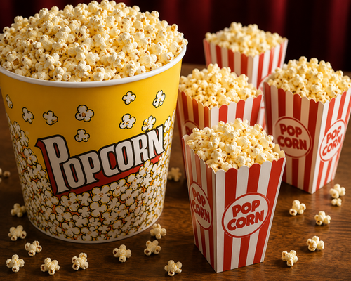 Popcorn Party - leckeres frisches klassisches süßes Popcorn mit Vanillearoma verfeinert