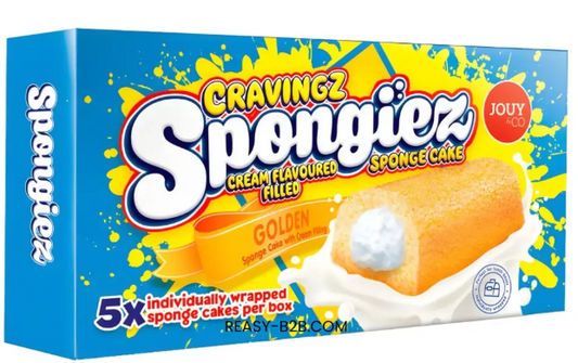 Cravingz Spongiez Golden - Sponge Cake - Mit Creme gefülltes Gebäck - 200g (5x 40g) USA