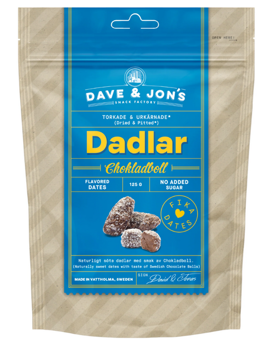 Dave & Jon`s Dates with taste of Choclatboll 125 Gramm