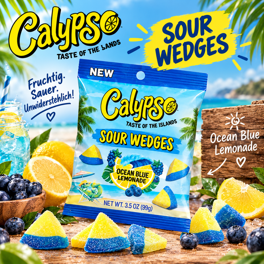 Calypso ocean blue lemonade sour wedges 99 Gramm