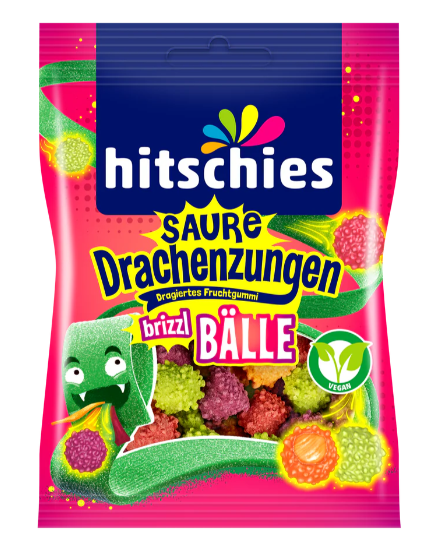 Hitschies Saure Drachenzungen brizzl Bälle