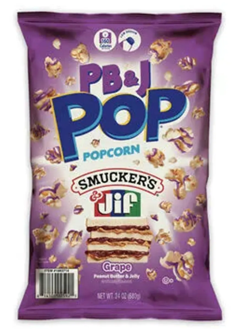 PB&J Pop Popcorn Smuckers & Jif Grape 149g