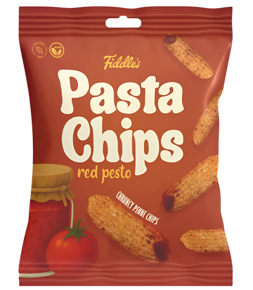Fiddle`s Pasta Chips Red Pesto 80 Gramm
